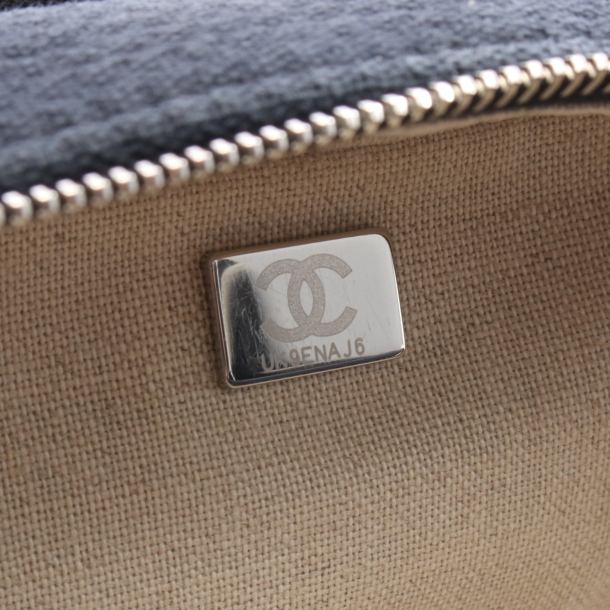 ドーヴィル ボーリングバッグ チェーンショルダーバッグ キャンバス レザー ネイビー ブラック シルバー金具 シャネル バッグ CHANEL