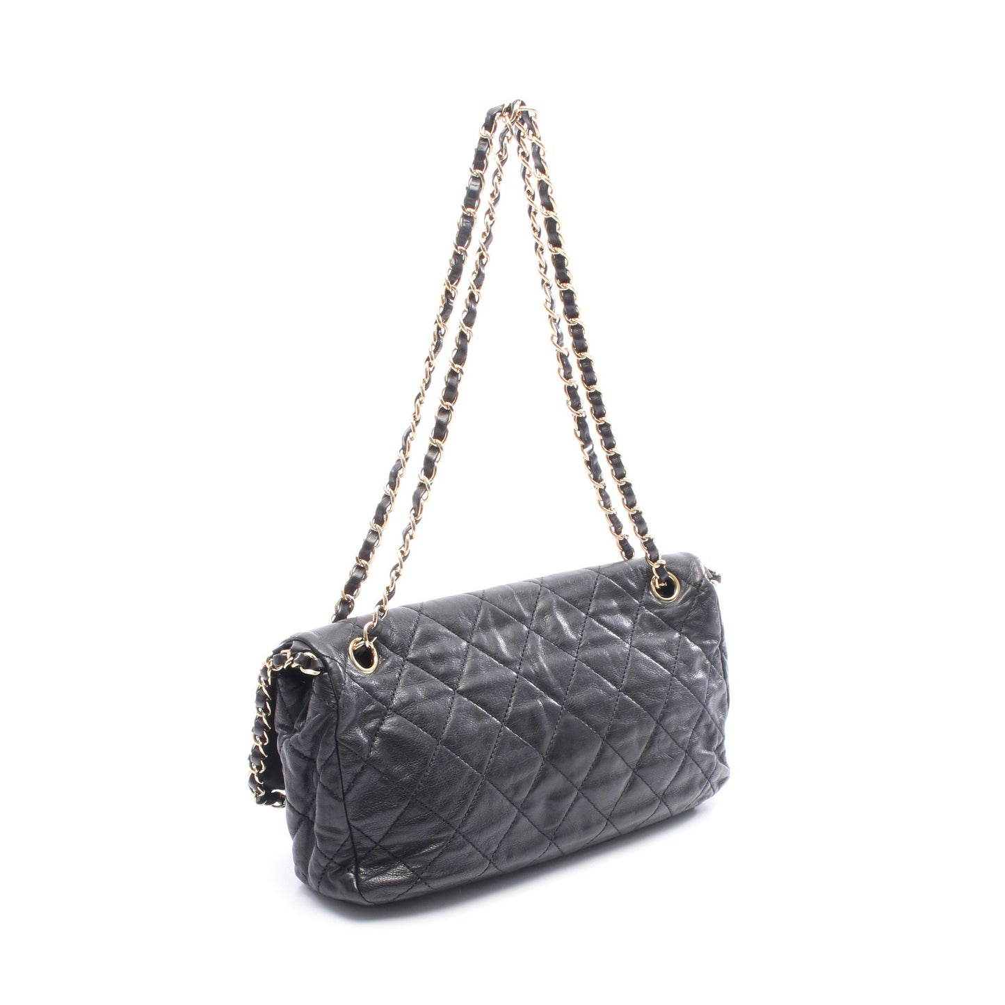 チェーンミー マトラッセ チェーンショルダーバッグ レザー ブラック ゴールド金具 シャネル バッグ CHANEL