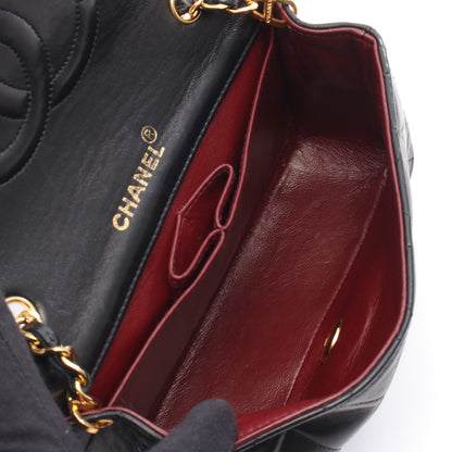 ミニマトラッセ フルフラップ チェーンショルダーバッグ ラムスキン ブラック ゴールド金具 シャネル バッグ CHANEL