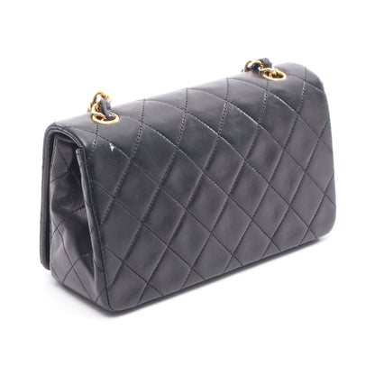 ミニマトラッセ フルフラップ チェーンショルダーバッグ ラムスキン ブラック ゴールド金具 シャネル バッグ CHANEL