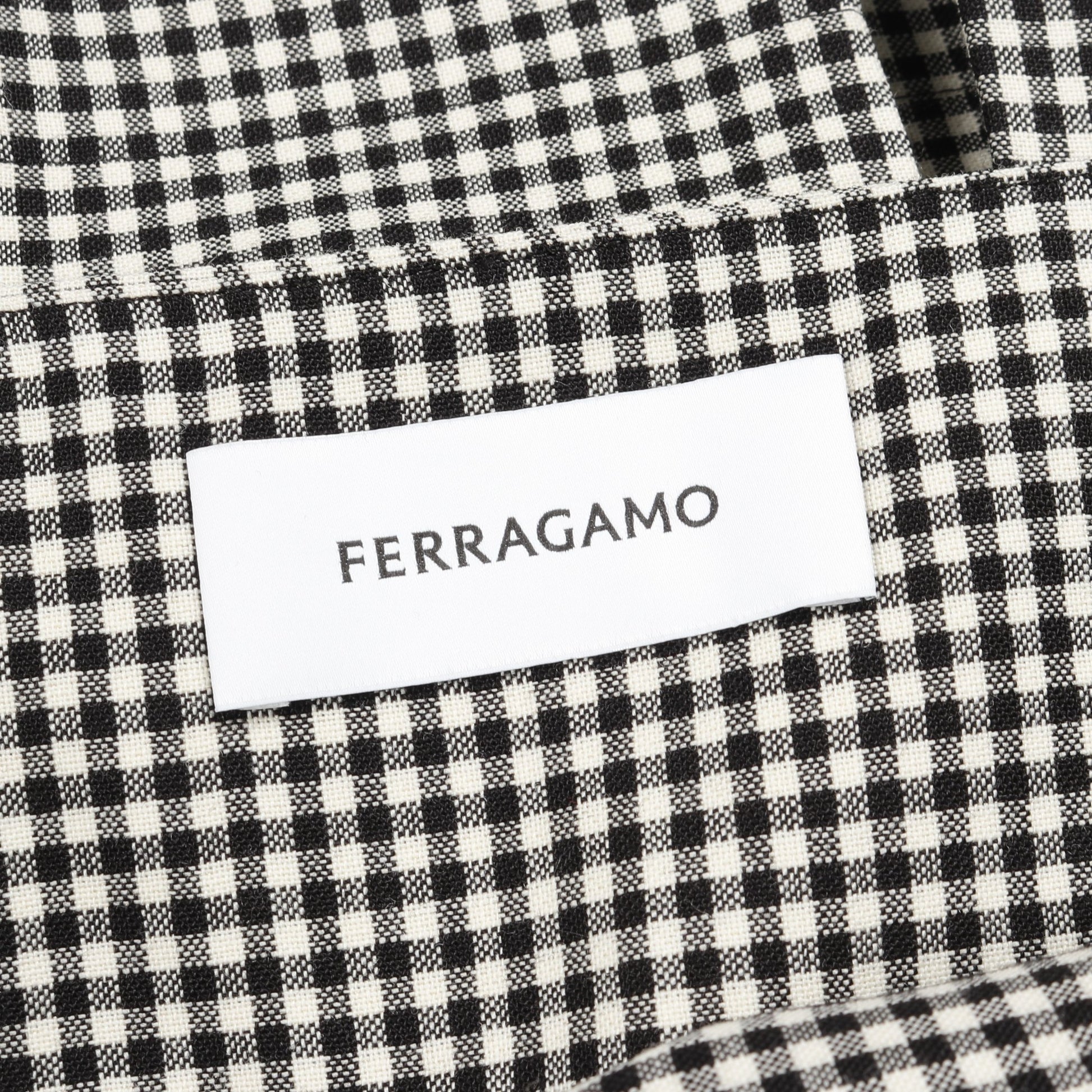 ボックスプリーツ スカート チェック ウール ブラック ホワイト サルヴァトーレフェラガモ ボトムス Salvatore Ferragamo