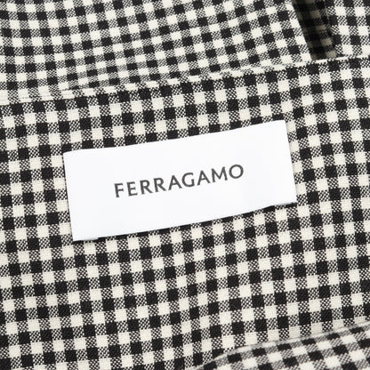 ボックスプリーツ スカート チェック ウール ブラック ホワイト サルヴァトーレフェラガモ ボトムス Salvatore Ferragamo
