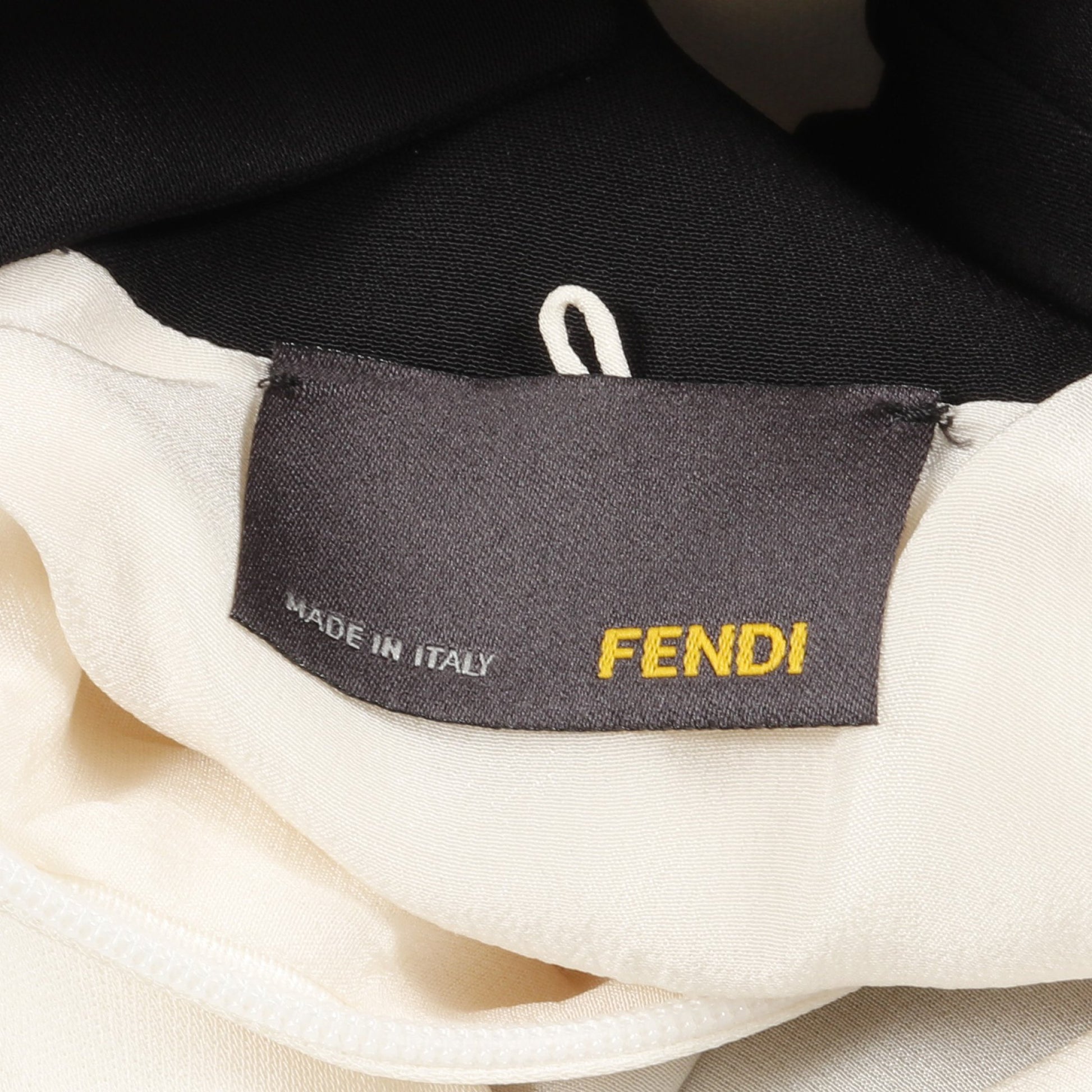 ワンピース レーヨン シルク ブラック アイボリー マルチカラー フェンディ ワンピース FENDI