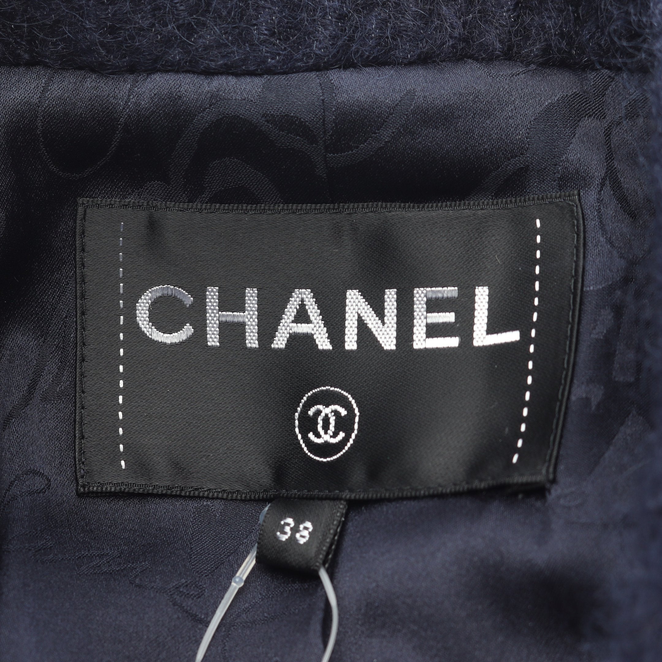 CHANEL シャネル ロゴボタン ハーフコート シャネル ピーコート CHANEL ブラック カシミア ゴールド ロゴ ボタン