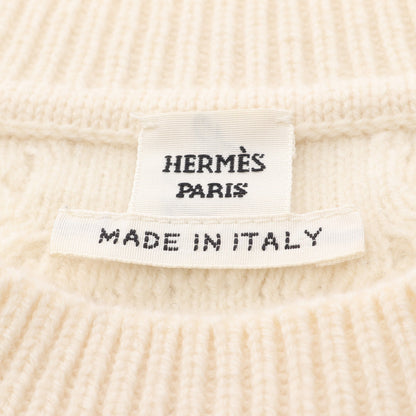 ニット クルーネック ウール カシミヤ アイボリー エルメス トップス HERMES