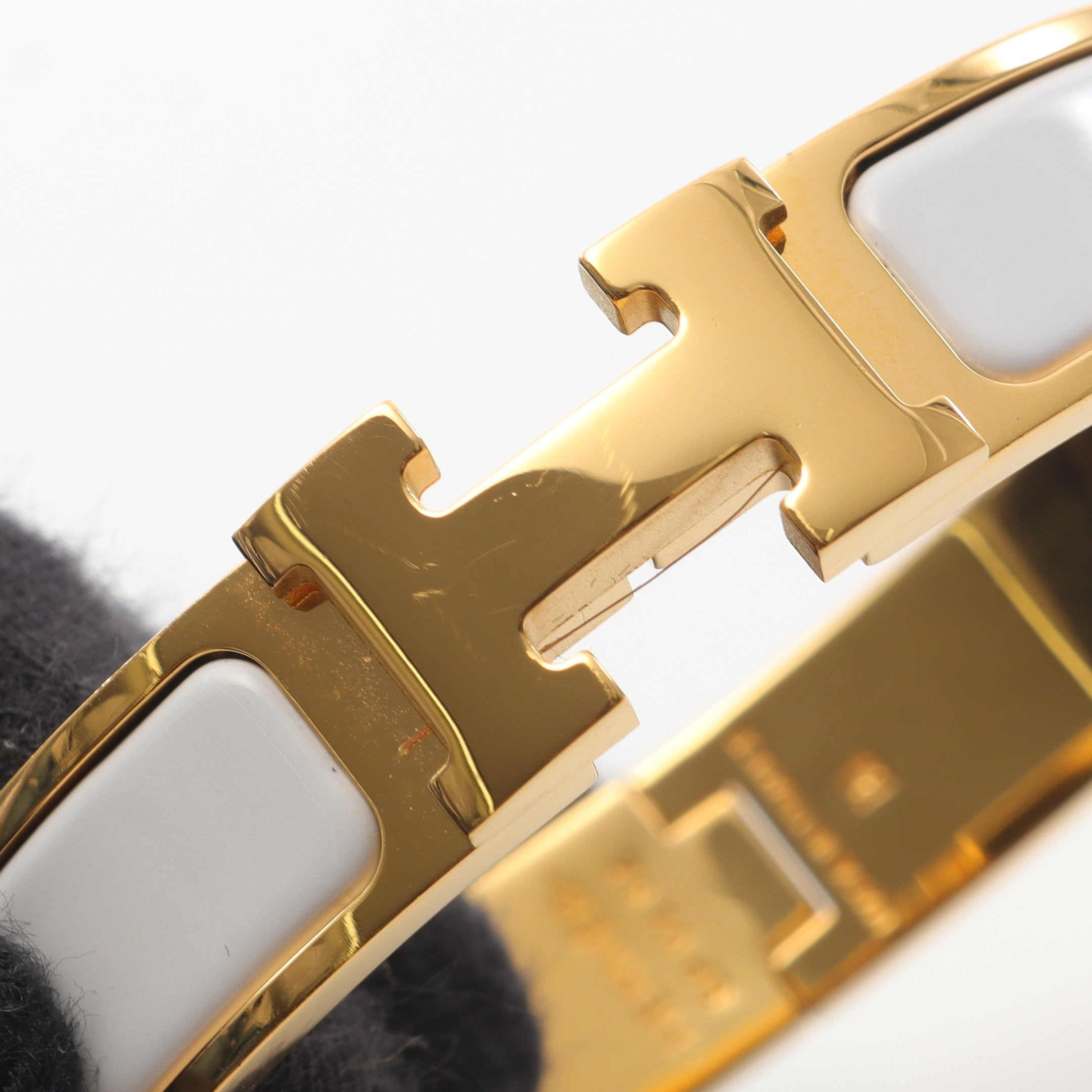 クリックH PM バングル GP エナメル ゴールド ホワイト エルメス – RECLO