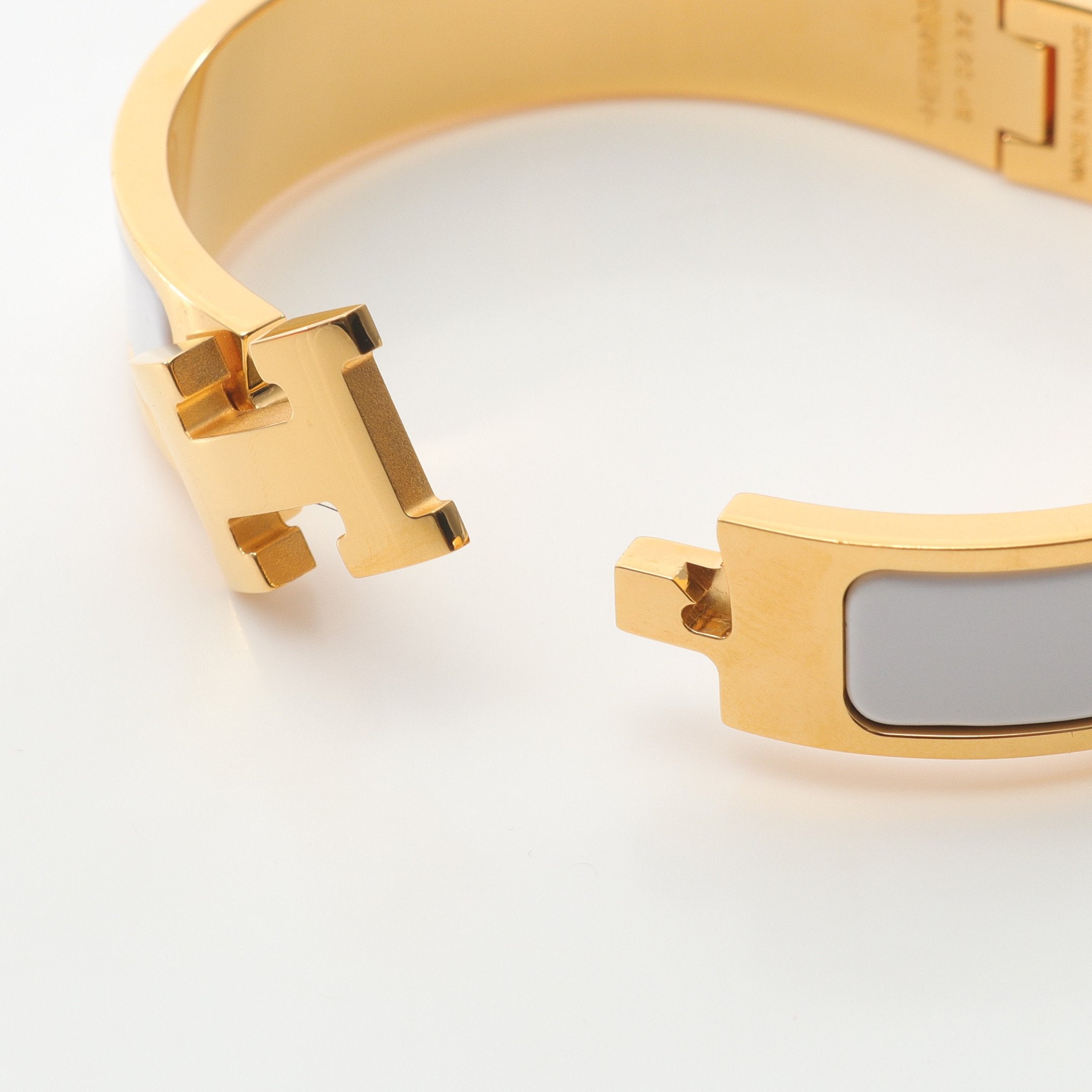 クリックH PM バングル GP エナメル ゴールド ホワイト エルメス – RECLO