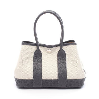 ネオガーデン23 ハンドバッグ トワルアッシュ レザー ベージュ グレー シルバー金具 K刻印 エルメス バッグ HERMES