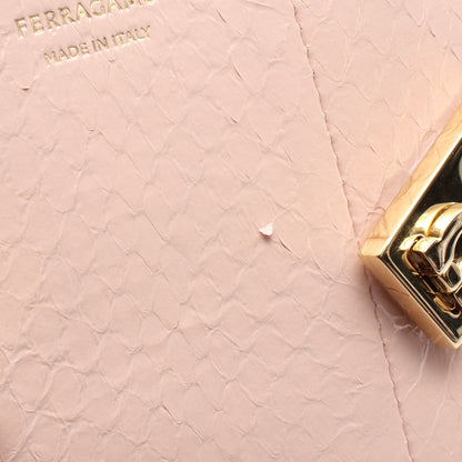 HUG ハグ ミニ ハンドバッグ パイソン ピンク 2WAY サルヴァトーレフェラガモ バッグ Salvatore Ferragamo