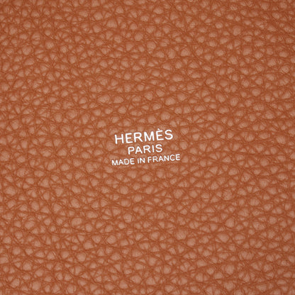 ピコタンロックPM ゴールド ハンドバッグ トリヨンクレマンス ブラウン シルバー金具 K刻印 エルメス バッグ HERMES