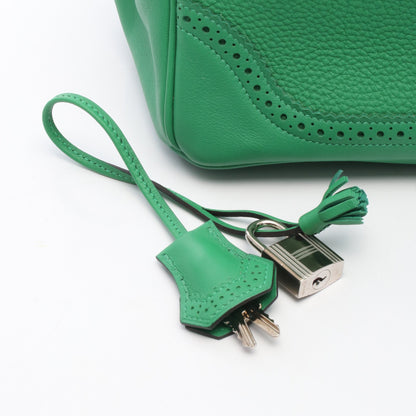 バーキン35 ギリーズ バンブー ハンドバッグ トゴ グリーン シルバー金具 T刻印 エルメス バッグ HERMES