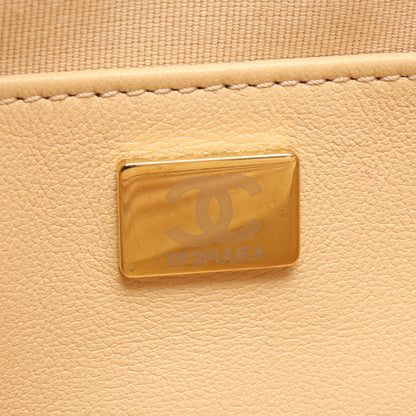 ココマーク ハーフムーンバッグ チェーンショルダーバッグ ムートン ベージュ ゴールド金具 シャネル バッグ CHANEL