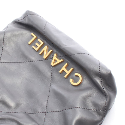 CHANEL 22 ミニ チェーンショルダーバッグ レザー グレー ゴールド金具 シャネル バッグ CHANEL