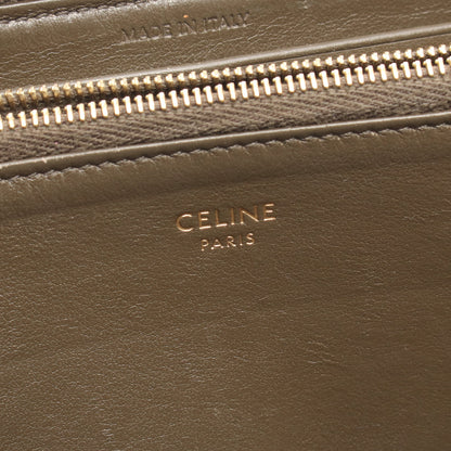 Cチャーム ラージジップドウォレット ラウンドファスナー長財布 キルティング レザー カーキブラウン セリーヌ 財布・小物 CELINE