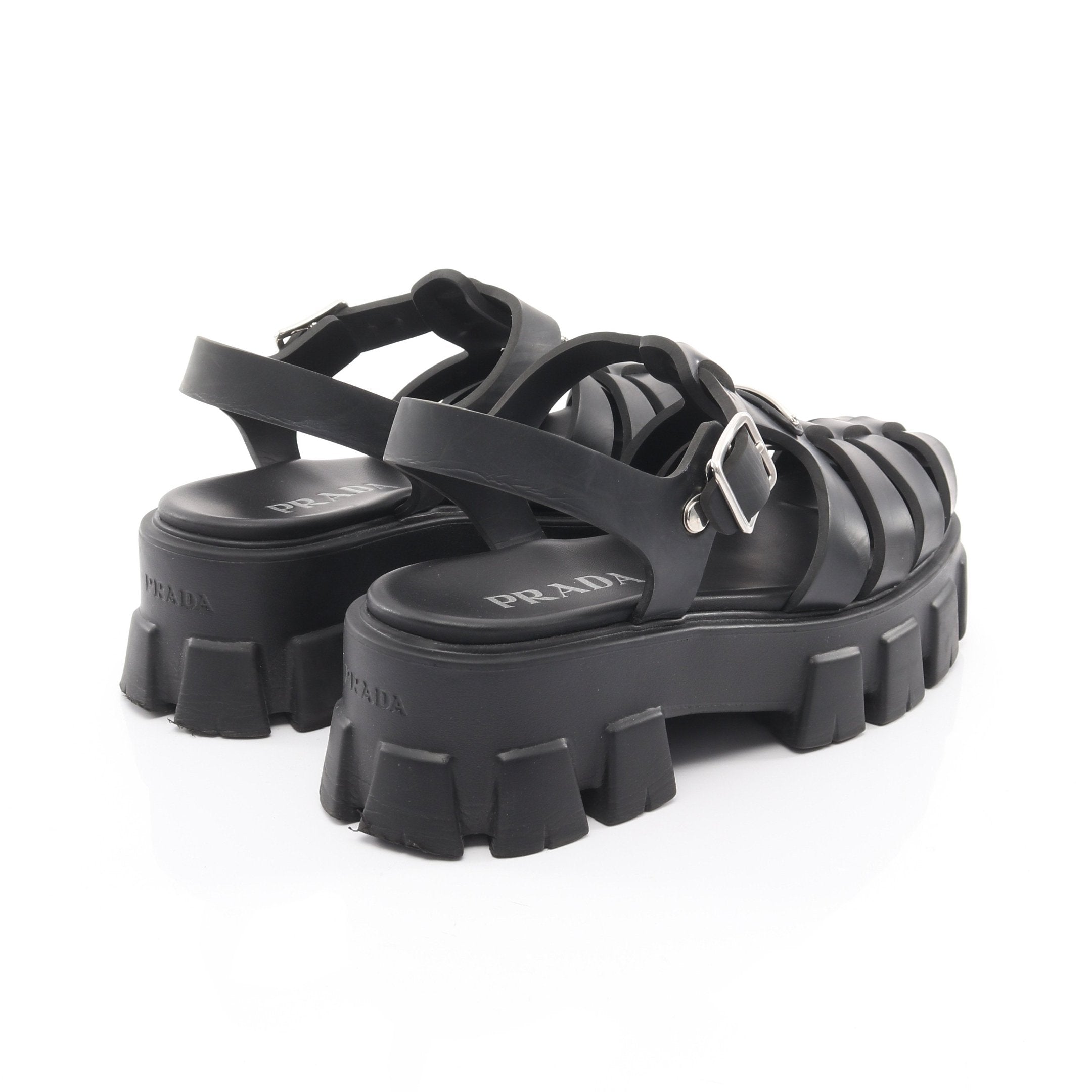 モノリス サンダル ラバー ブラック 三角プレート プラダ – RECLO