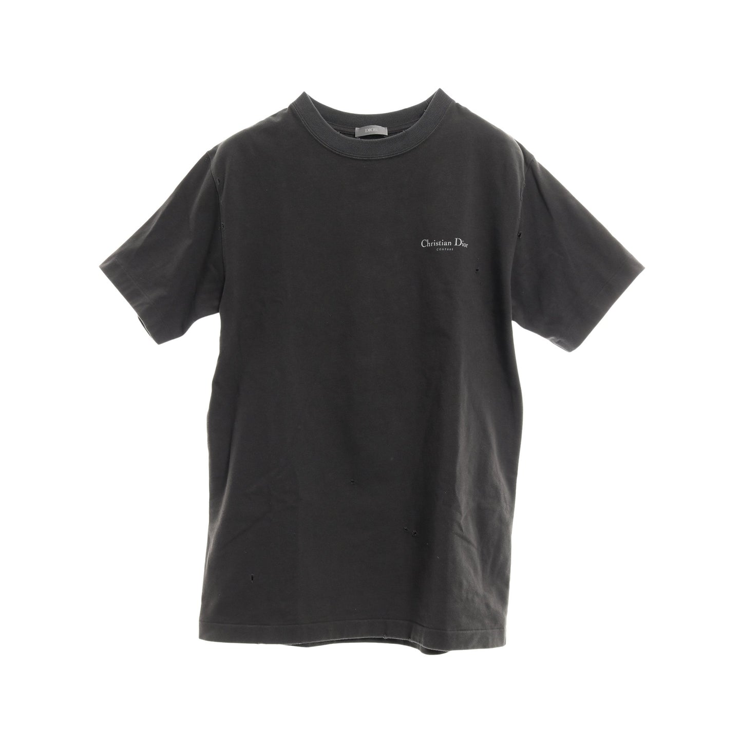 Christian Dior Couture スズラン Tシャツ 半袖 コットン グレー ダメージ加工 ディオール トップス DIOR