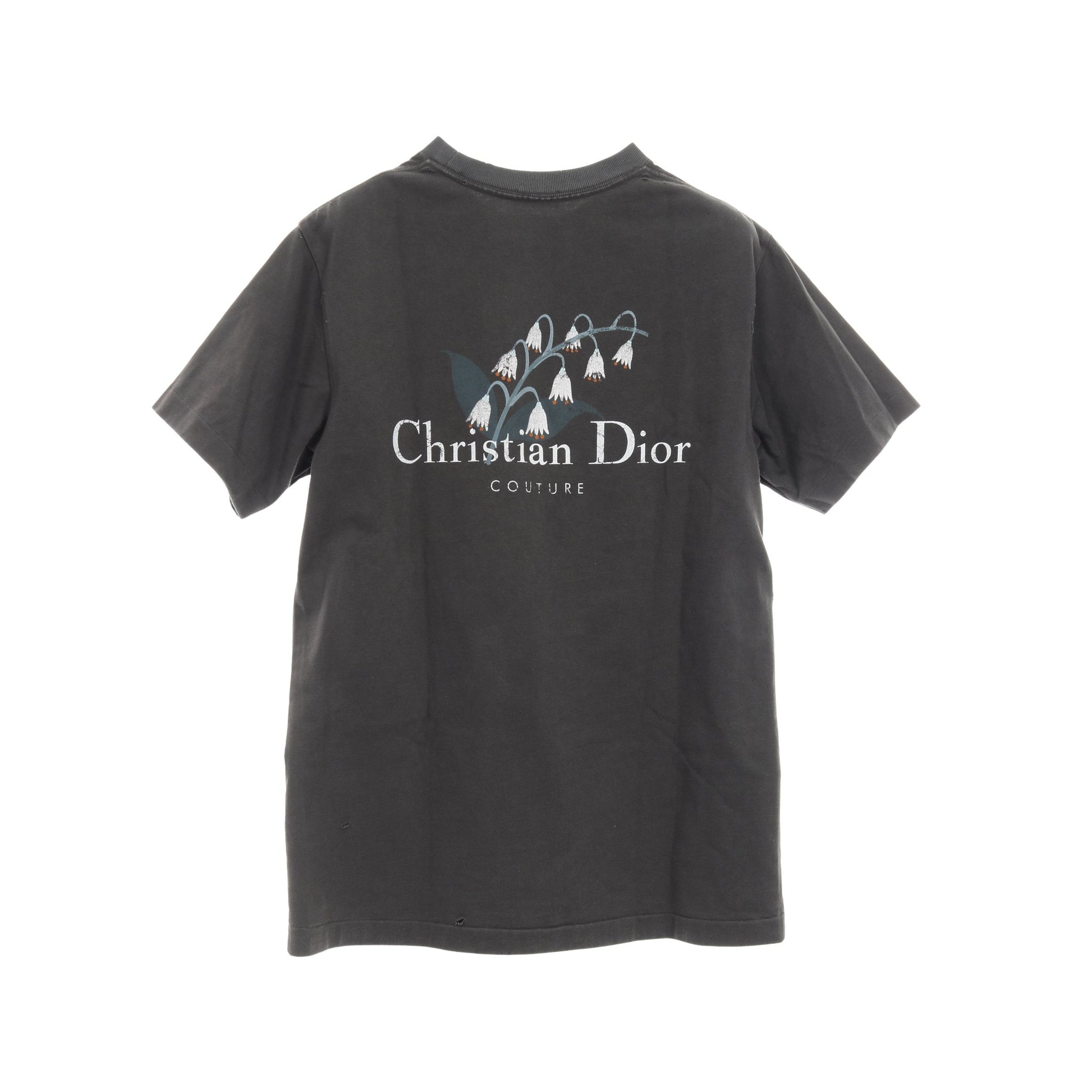 Christian Dior Couture スズラン Tシャツ 半袖 コットン グレー ダメージ加工 ディオール トップス DIOR