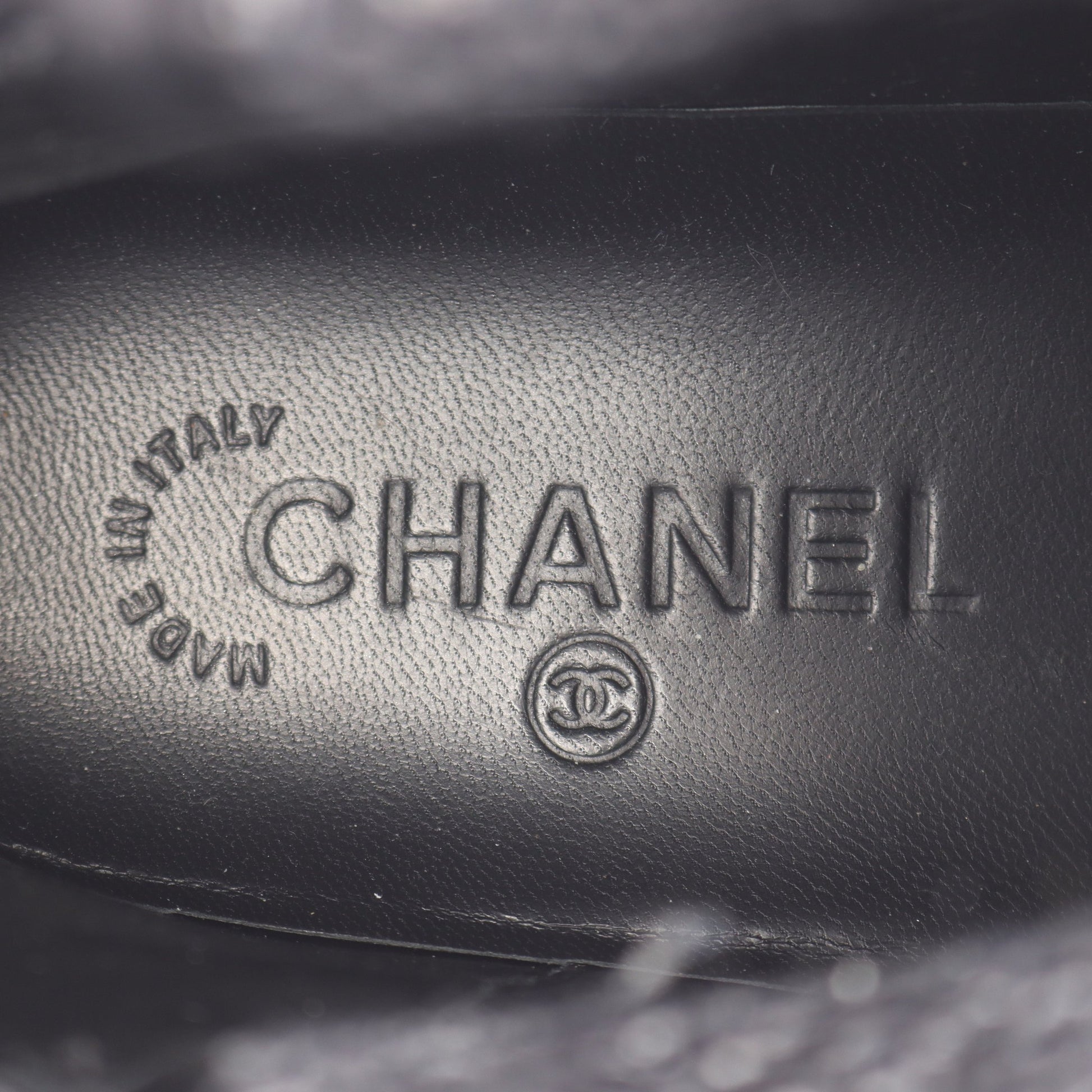 ココマーク エンジニアブーツ ツイード レザー ブラック シャネル シューズ CHANEL