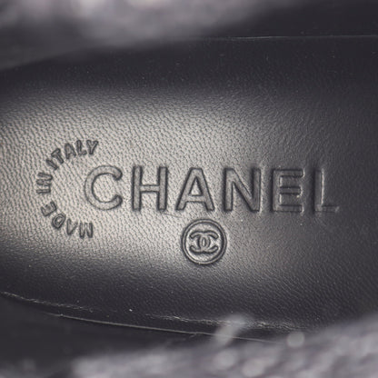 ココマーク エンジニアブーツ ツイード レザー ブラック シャネル シューズ CHANEL