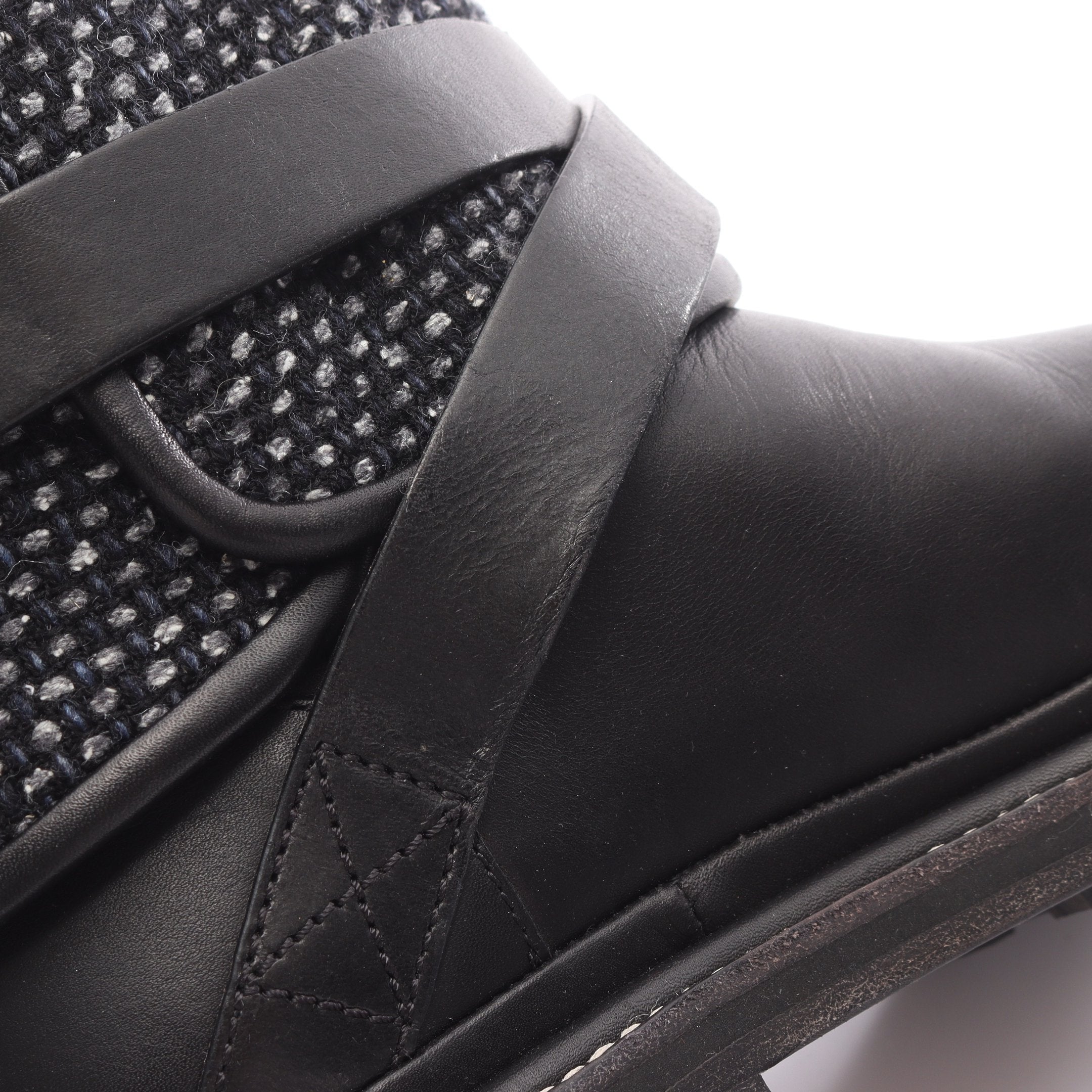 ココマーク エンジニアブーツ ツイード レザー ブラック シャネル – RECLO