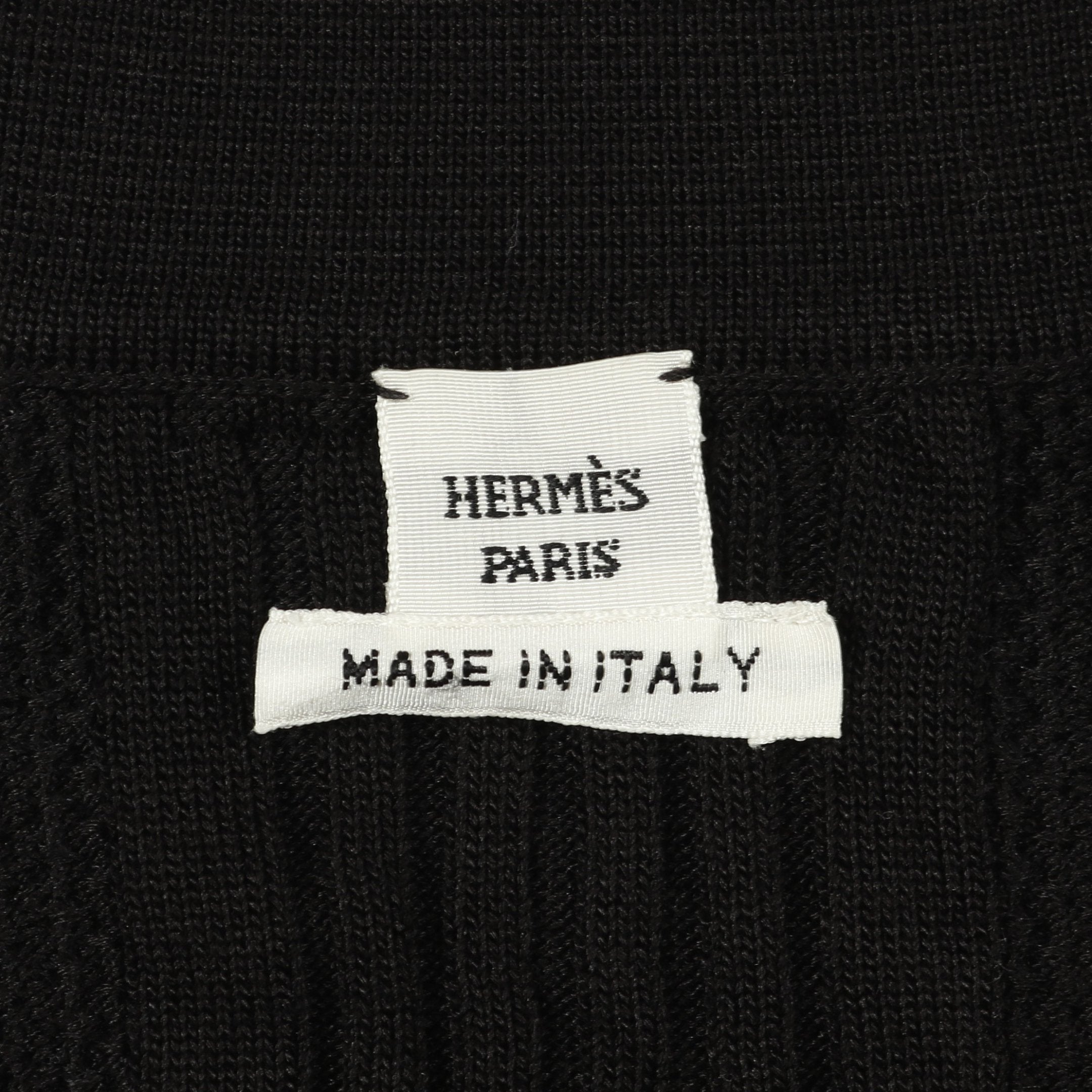 エルメス HERMES ニット 衣料品 トップス シルク コットン シルク レディース ブラック系 5E2649DG 【中古】 HERMES - エルメス HERMES ニット 衣料品 トップス シルク シルク