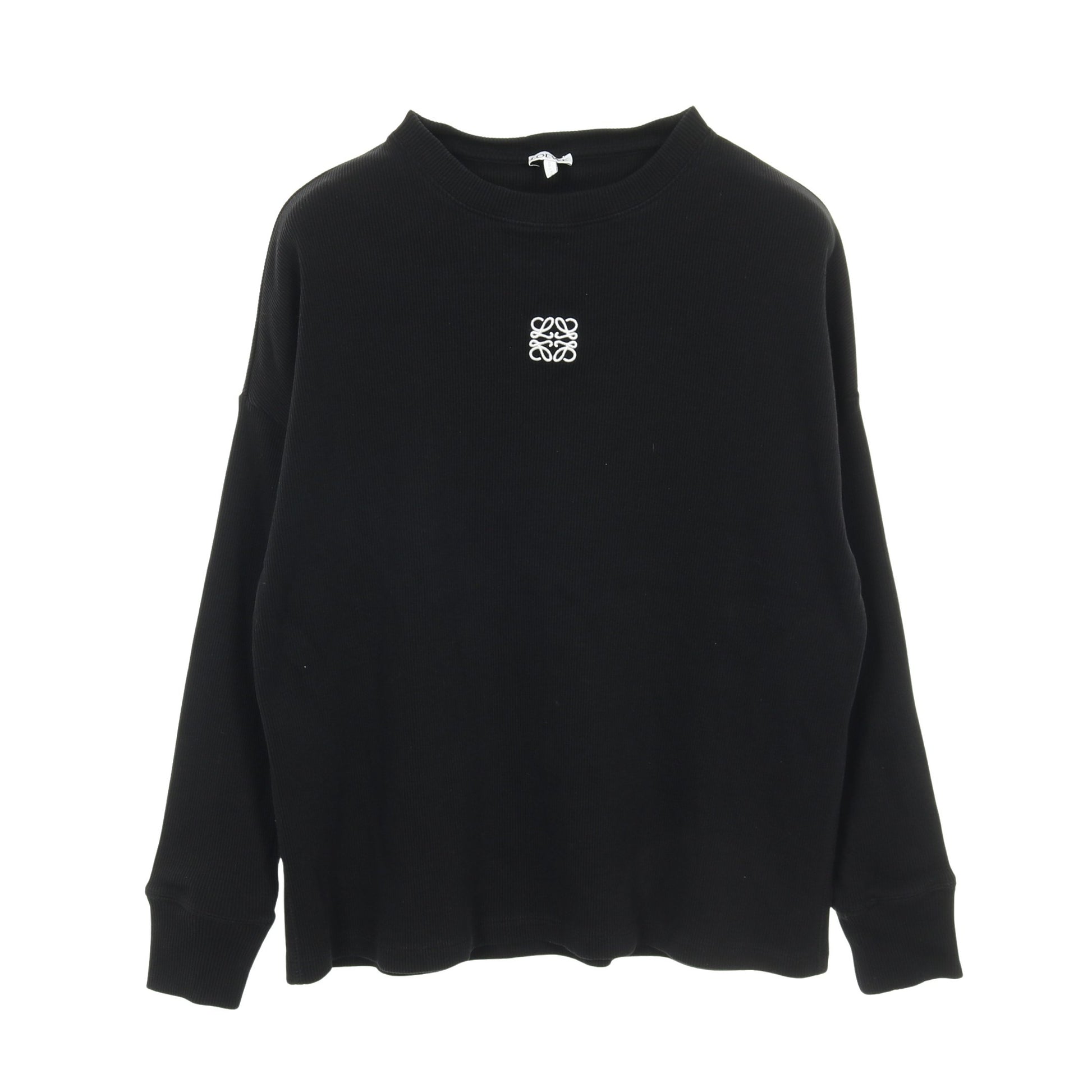 アナグラム Tシャツ クルーネック 長袖 コットン ブラック ロエベ トップス LOEWE