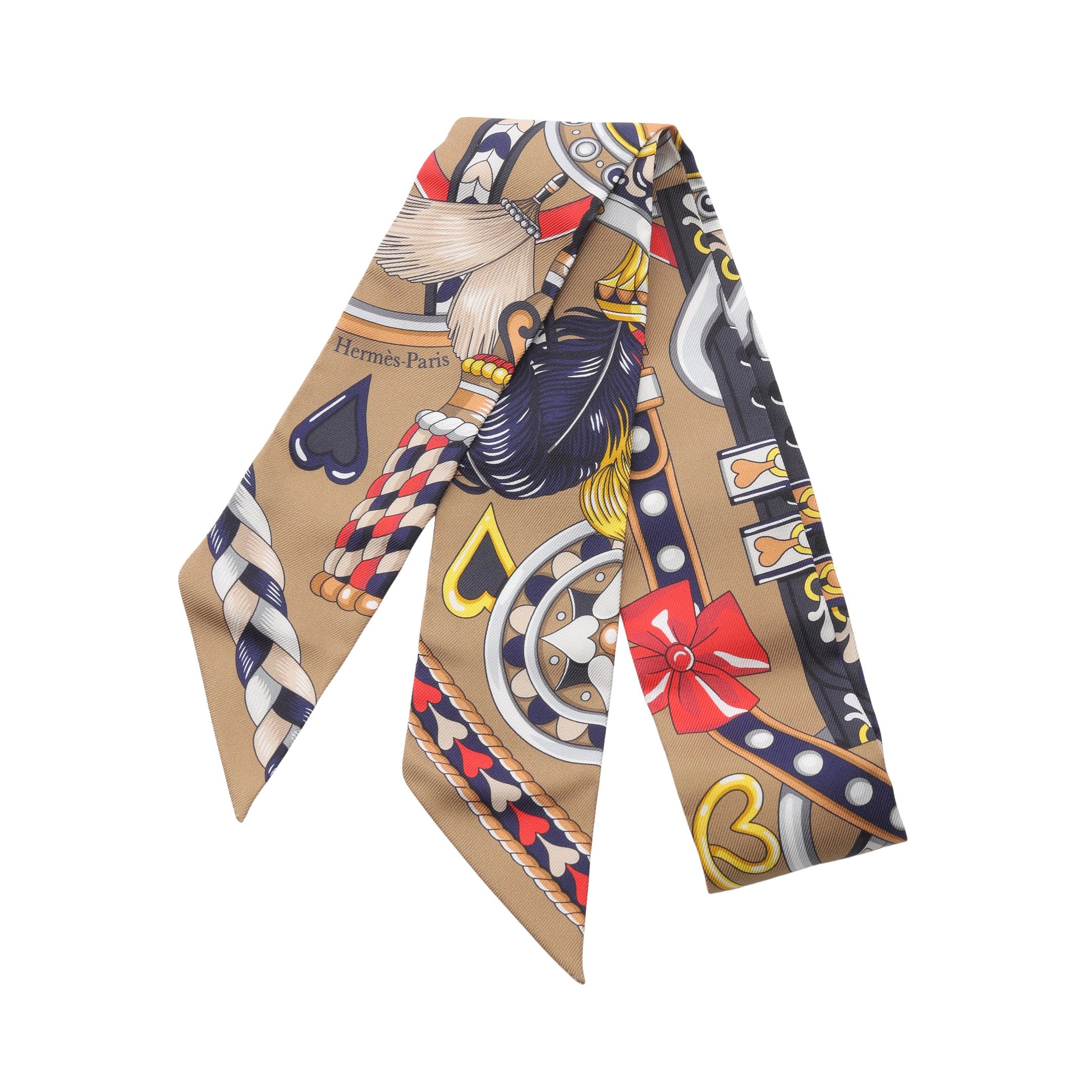 【HERMÈS】 ツイリー リボンシルクスカーフ HERMES エルメス Twilly Scarf ツイリー スカーフ シルク100% バンダナ