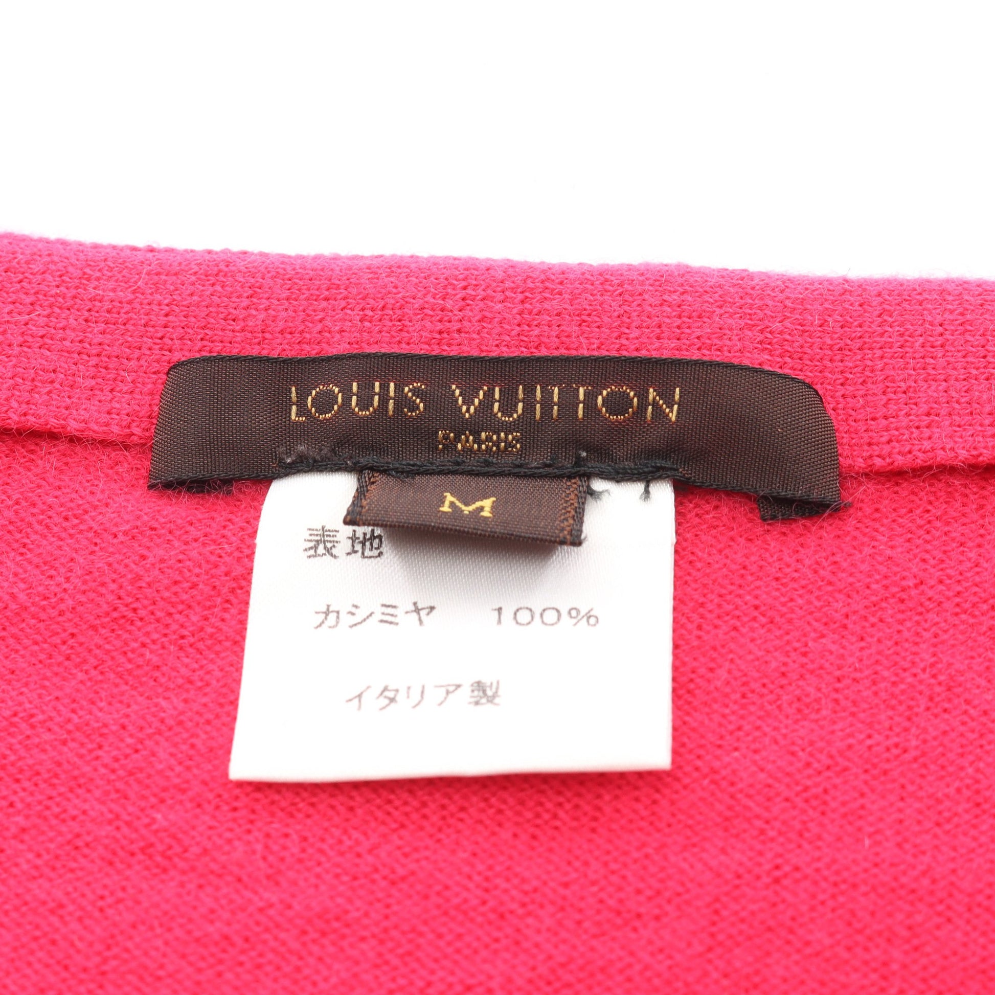 ハーフジップ ニット Vネック ノースリーブ カシミヤ ピンクパープル ルイヴィトン トップス LOUIS VUITTON