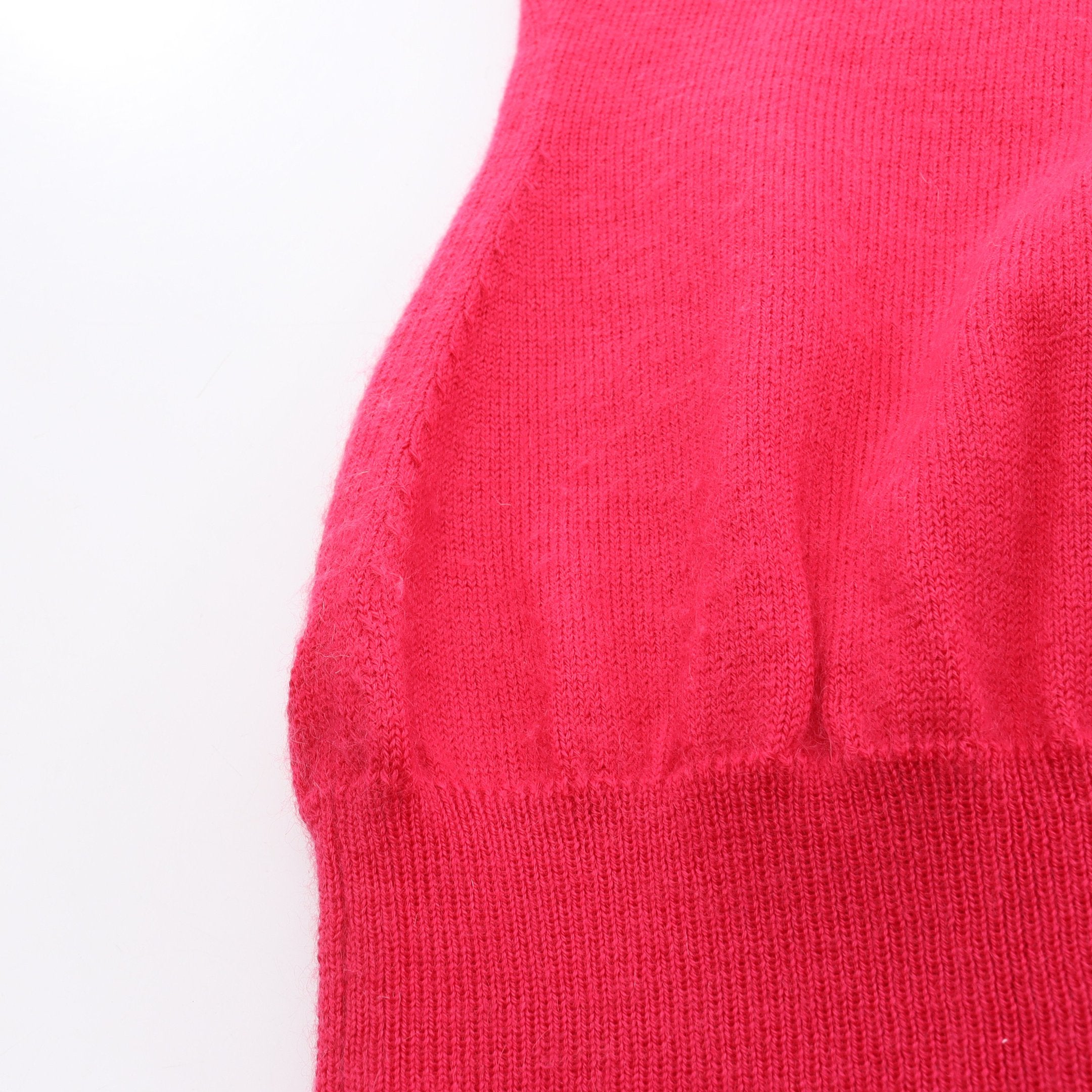 ハーフジップ ニット Vネック ノースリーブ カシミヤ ピンクパープル