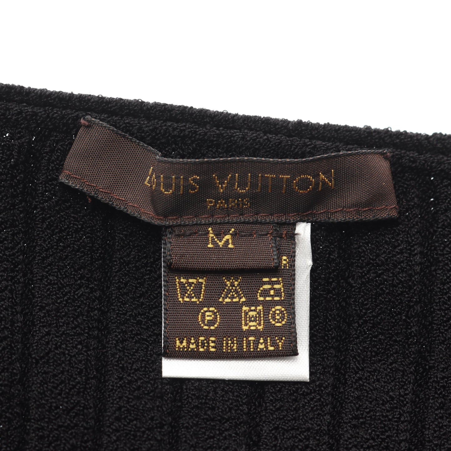 ニット Vネック 半袖 リボン キュプラ ブラック ルイヴィトン トップス LOUIS VUITTON