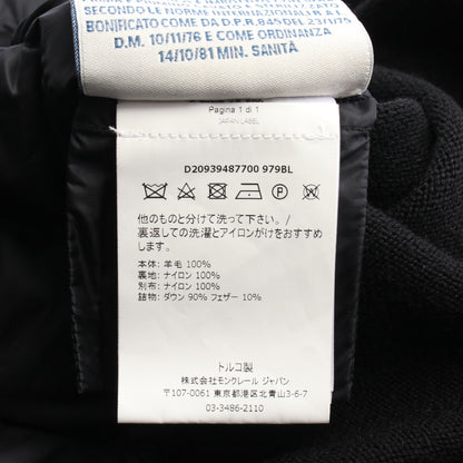ニットパーカー カーディガン ウール ナイロン ブラック ダウン切替 フード付き モンクレール トップス MONCLER