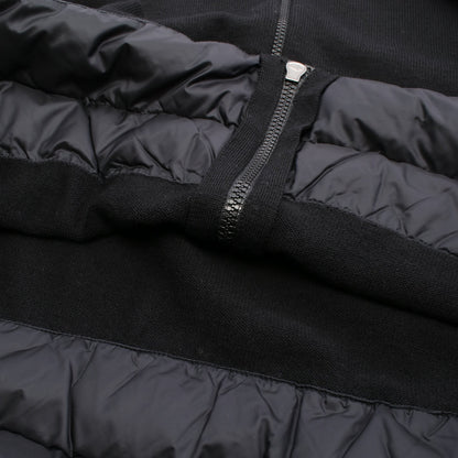 ニットパーカー カーディガン ウール ナイロン ブラック ダウン切替 フード付き モンクレール トップス MONCLER
