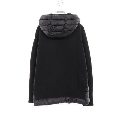 ニットパーカー カーディガン ウール ナイロン ブラック ダウン切替 フード付き モンクレール トップス MONCLER