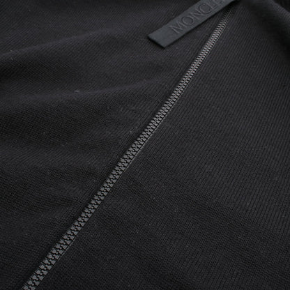 ニットパーカー カーディガン ウール ナイロン ブラック ダウン切替 フード付き モンクレール トップス MONCLER
