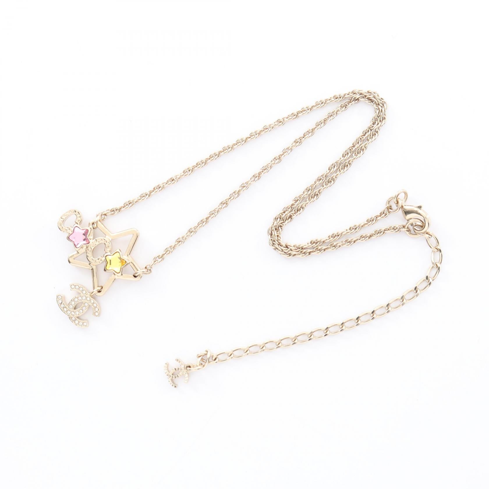 CHANEL ココマーク ラインストーン ネックレス ゴールド シャネル CHANEL シャネル ココマーク パール ラインストーンネックレス