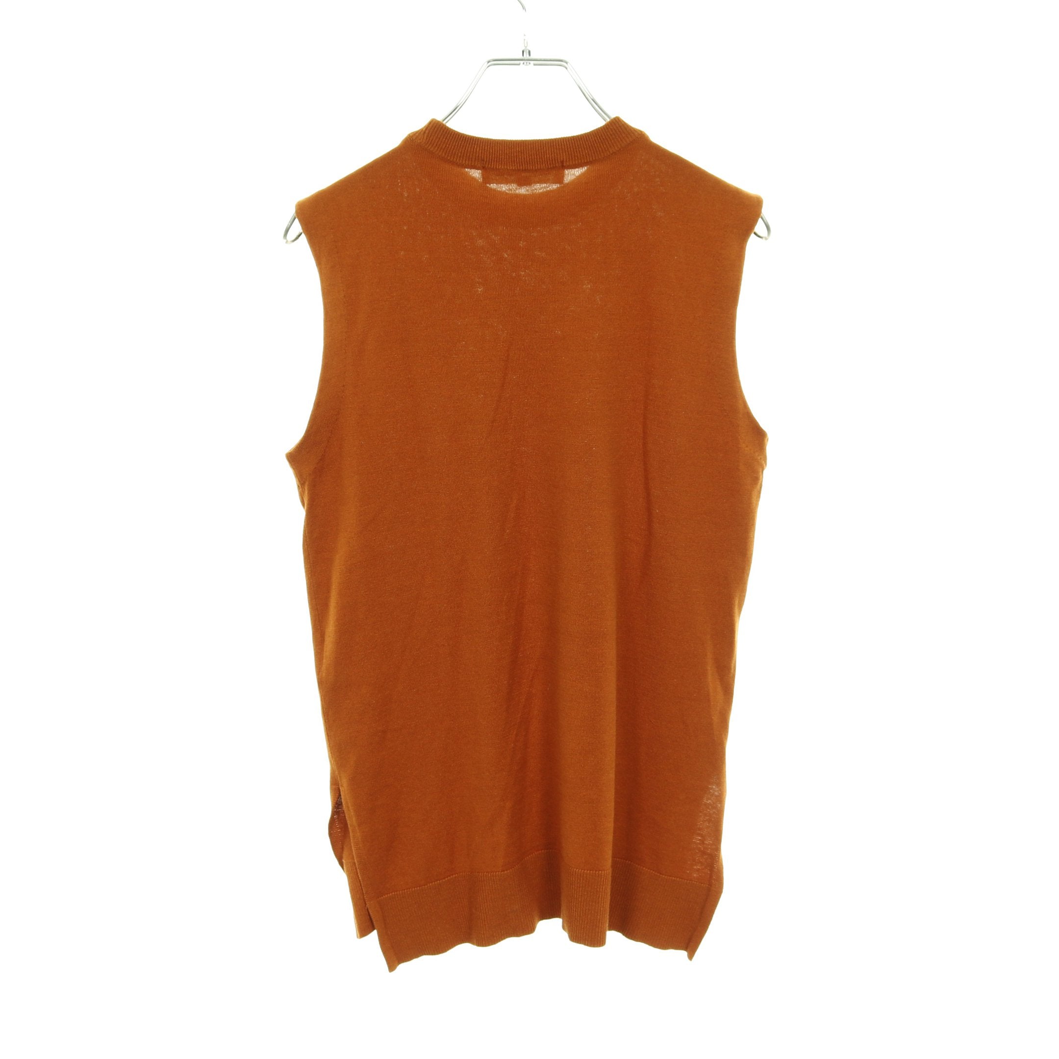 ベスト シルク コットン ライトブラウン ニット エンフォルド – RECLO