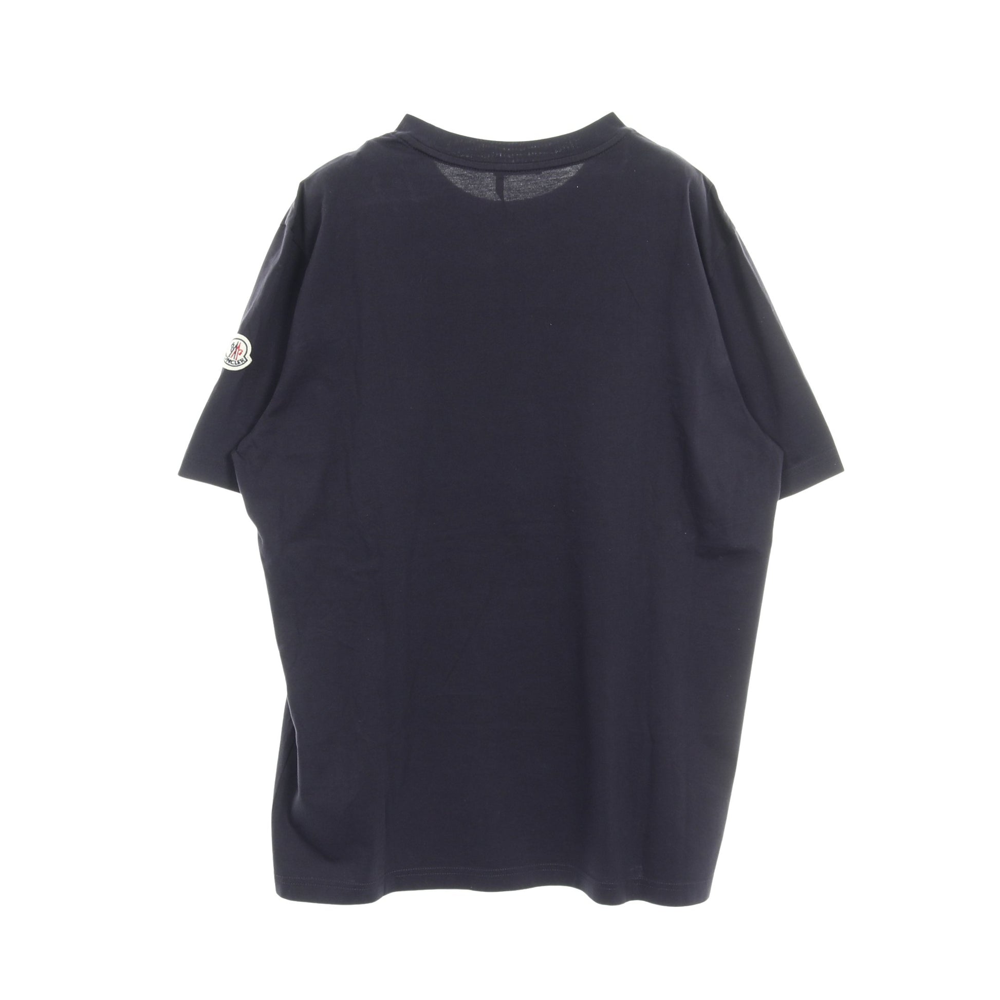 Tシャツ クルーネック 半袖 ロゴプリント コットン ネイビー モンクレール トップス MONCLER