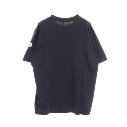 Tシャツ クルーネック 半袖 ロゴプリント コットン ネイビー モンクレール トップス MONCLER