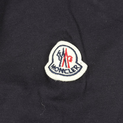 Tシャツ クルーネック 半袖 ロゴプリント コットン ネイビー モンクレール トップス MONCLER