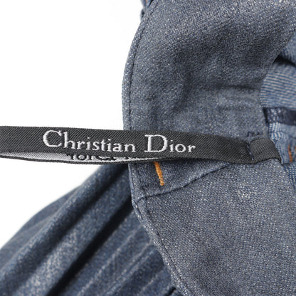 プリーツ デニムスカート コットン ブルーグレー クリスチャンディオール ボトムス Christian Dior