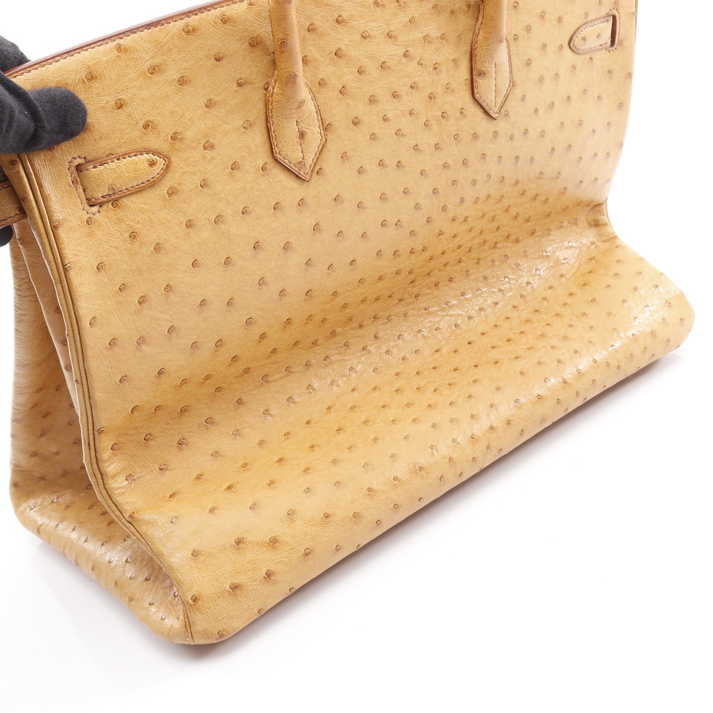 バーキン40 ナチュラル ハンドバッグ オーストリッチ ベージュ ゴールド金具 □B刻印 エルメス バッグ HERMES