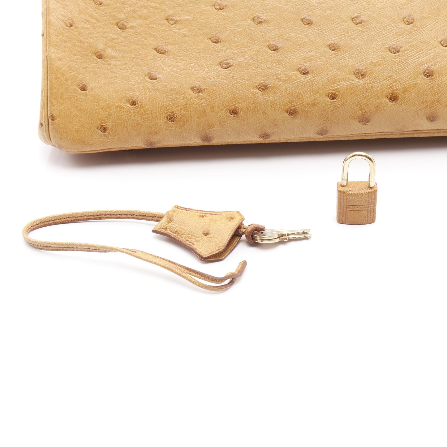バーキン40 ナチュラル ハンドバッグ オーストリッチ ベージュ ゴールド金具 □B刻印 エルメス バッグ HERMES