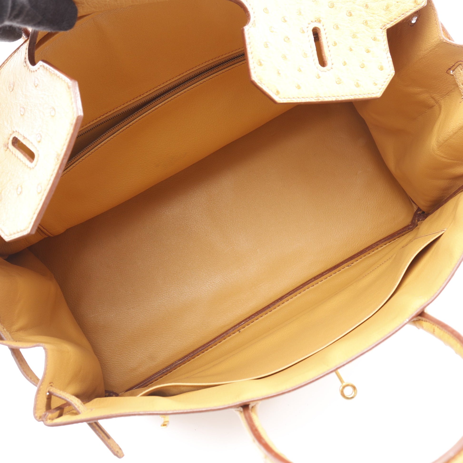 バーキン40 ナチュラル ハンドバッグ オーストリッチ ベージュ ゴールド金具 □B刻印 エルメス バッグ HERMES