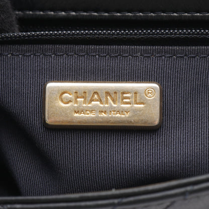 Vステッチ Wチェーンショルダーバッグ ラムスキン ブラック ゴールド金具 シャネル バッグ CHANEL