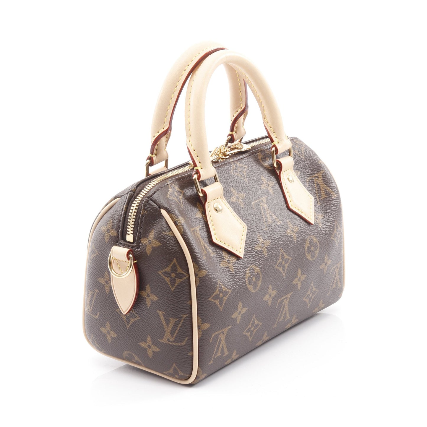 スピーディ バンドリエール 20 モノグラム ベージュ ハンドバッグ PVC レザー ブラウン 2WAY ルイヴィトン バッグ LOUIS VUITTON