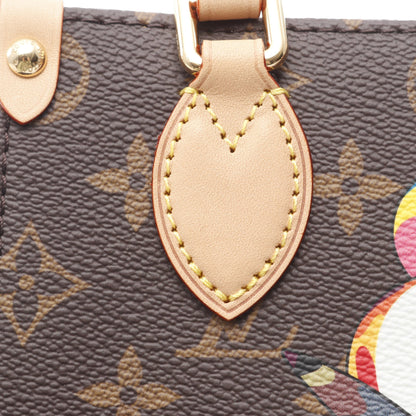 LOUIS VUITTON × 村上隆 LV × TM オンザゴー BB モノグラム ハンドバッグ PVC レザー ブラウン 2WAY ルイヴィトン バッグ LOUIS VUITTON