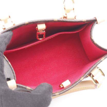 LOUIS VUITTON × 村上隆 LV × TM オンザゴー BB モノグラム ハンドバッグ PVC レザー ブラウン 2WAY ルイヴィトン バッグ LOUIS VUITTON