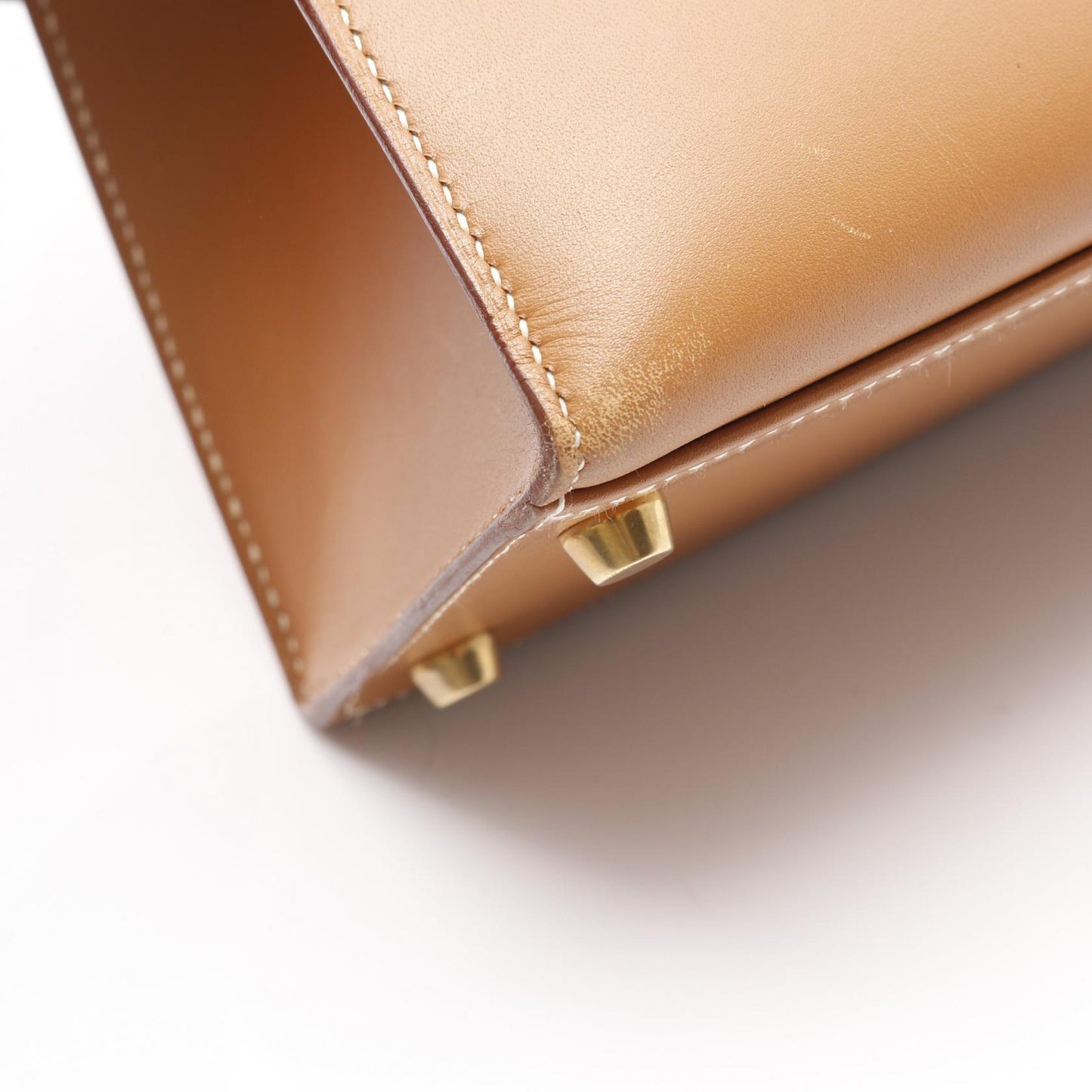 ケリー32 ナチュラル ハンドバッグ ヴォーシャモニー ベージュ ゴールド金具 2WAY 外縫い ○W刻印 エルメス バッグ HERMES