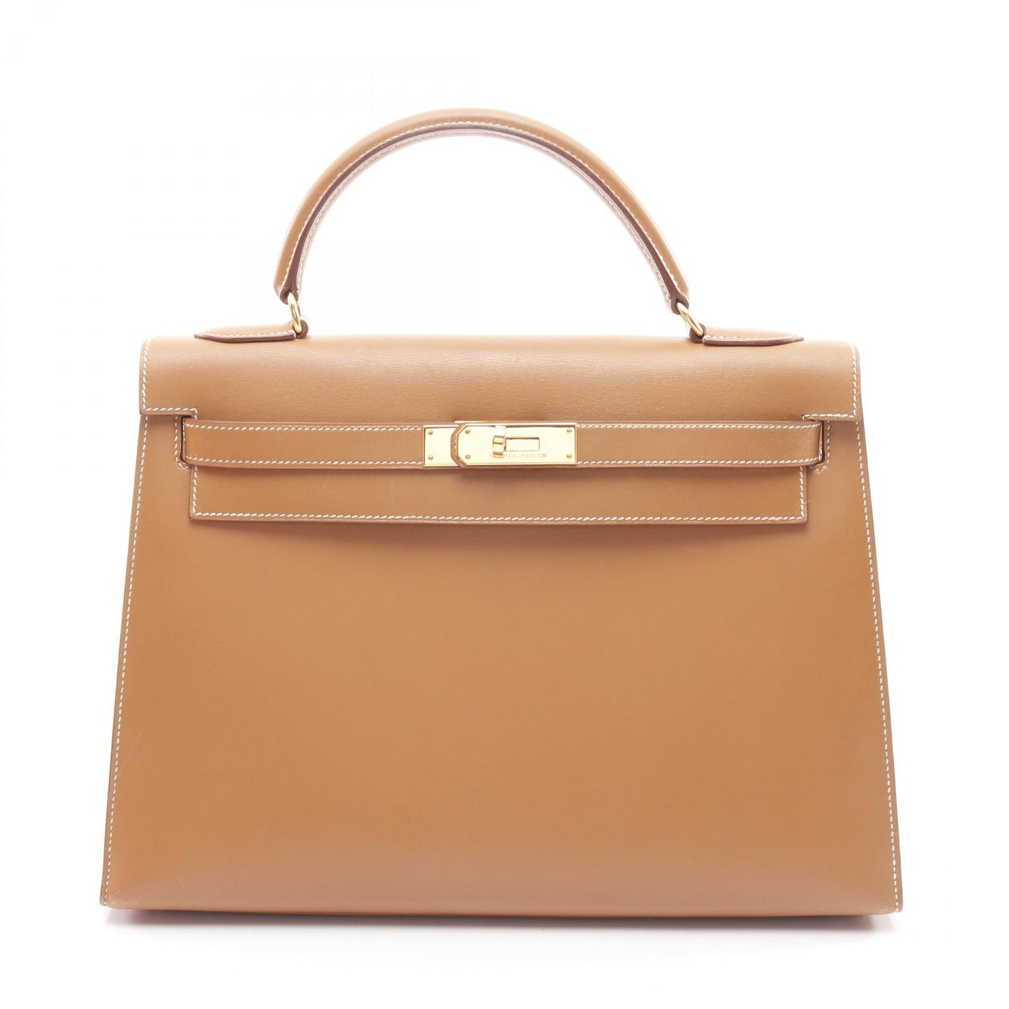 ケリー32 ナチュラル ハンドバッグ ヴォーシャモニー ベージュ ゴールド金具 2WAY 外縫い ○W刻印 エルメス バッグ HERMES