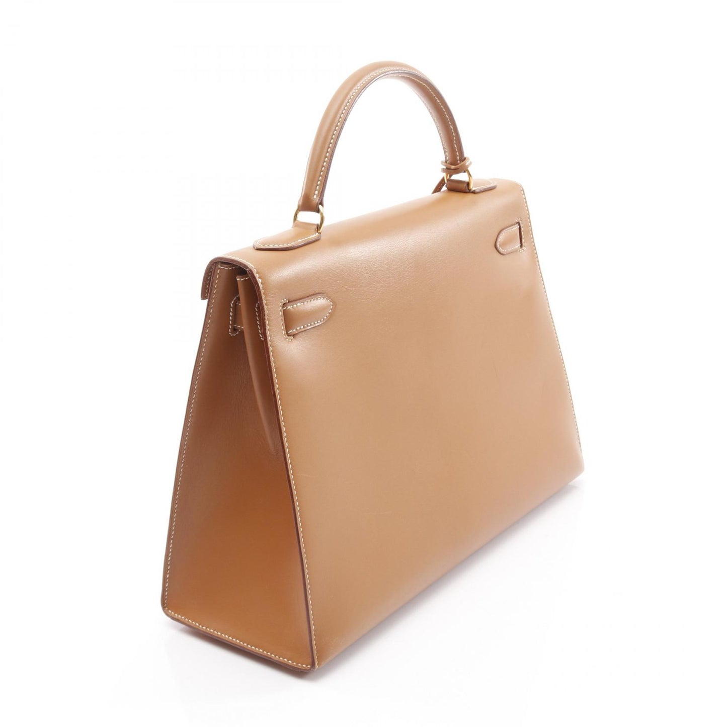ケリー32 ナチュラル ハンドバッグ ヴォーシャモニー ベージュ ゴールド金具 2WAY 外縫い ○W刻印 エルメス バッグ HERMES